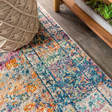 Vibrant bohemian Flair Boho Vintage Medallion Area Rug